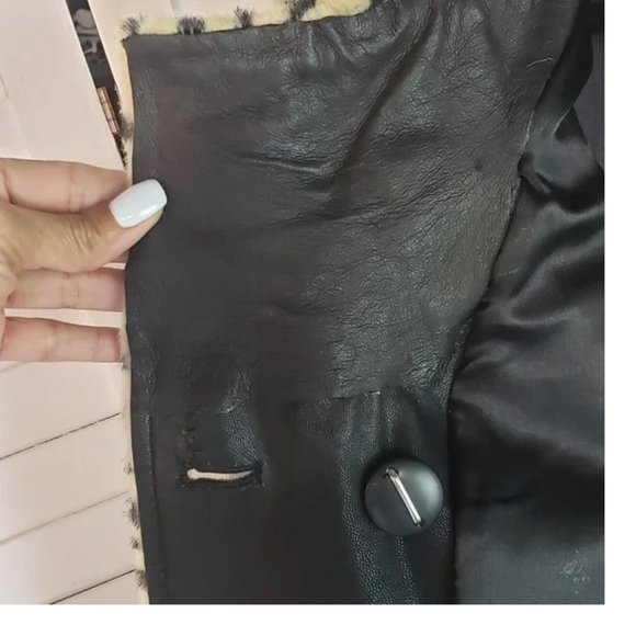 Free People Women's Leopard Print Jacket Coat Faux Fur Beige Black Size 8 - Picture 11 of 11